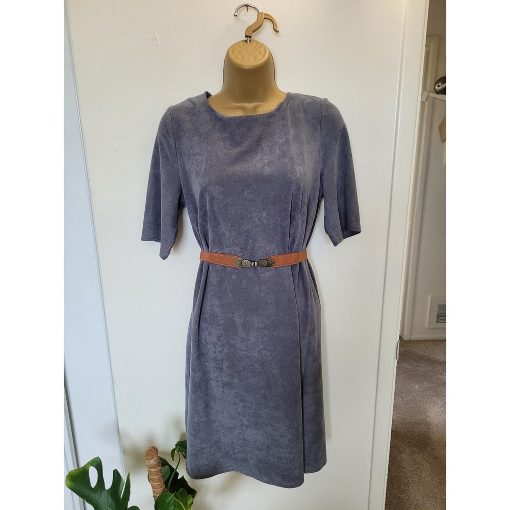 Gray Faux Suede | Aryeh | Grey Shift Dress | Womens Dress